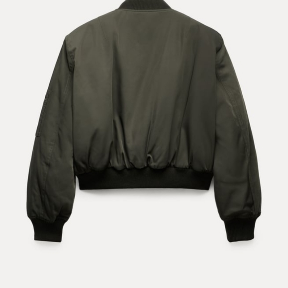 ZARA ZW COLLECTION Cropped Bomber Jacket - Picture 8 of 14